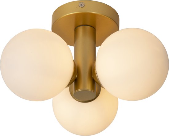 Lucide TRUDY - Plafonnier Salle de bains - Ø 28 cm - 3xG9 - IP44 - Or Mat / Laiton