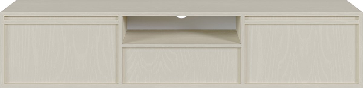 Selsey Evo - TV-kast met twee deuren, een lade en een frame van 154 cm - Beige
