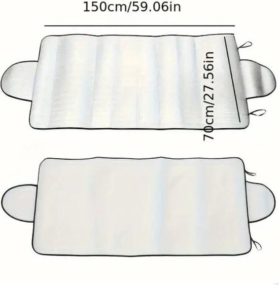 Nivard Freeze Couverture Voiture - Couverture Anti-Givre Voiture - Couverture de Glace - Couvre pare-brise Brise Antigel - Couverture de Pare-Brise-Couverture Anti-Glace - Couverture de Neige - Protection solaire - Pare-Soleil - 140 par 70