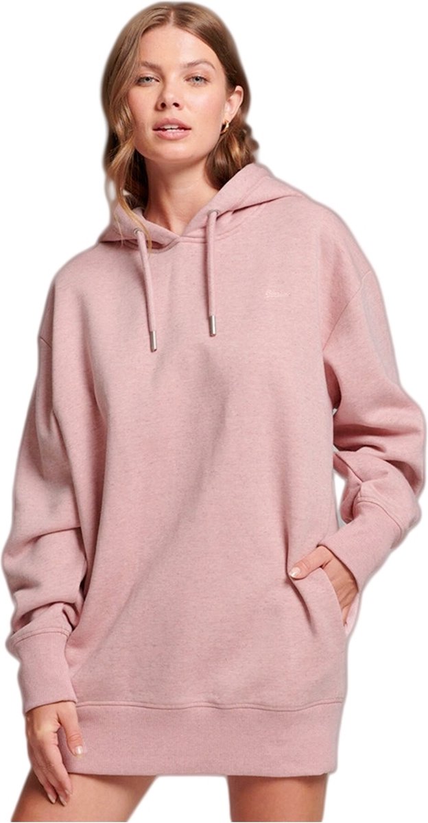 Superdry Biologisch katoenen sweatjurk met geborduurd logo Dames Jurken Roze