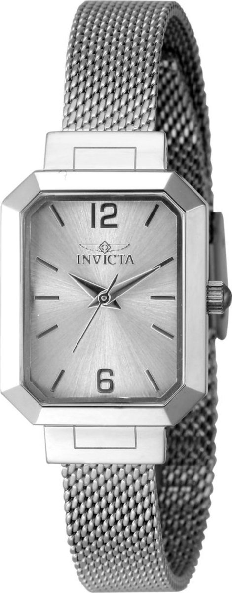 Invicta Angel 48150 Dames Horloge - Waterdicht - Analoog - Quartz Uurwerk - Roestvrij Staal met zilveren Wijzerplaat - 21mm