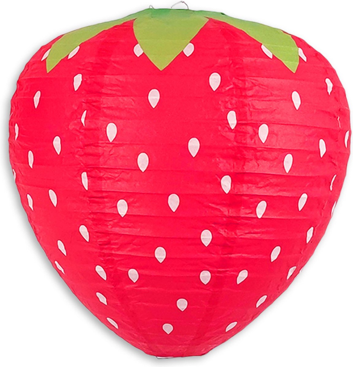 LUQ - Aardbei - Lampion - Sint Maarten - Lampionstokje - Zonder - Lichtje - Treklampion - Papier - Kind - Rood - Versiering - 1 Stuk