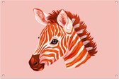 Zebra poster - Dieren tuinposter - Tuinposter Strepen - Posters buiten - Tuin schilderij - Tuin decoratie wanddecoratie tuinposter 105x70 cm