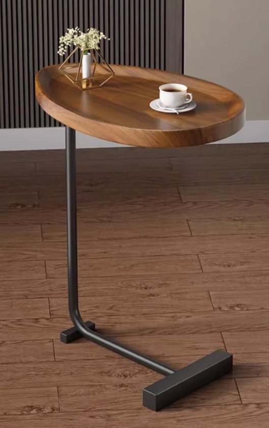 AWC Design bijzettafel, handgemaakte salontafel, salontafel, mobiele woonkamertafel, hout, metalen frame