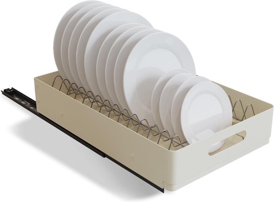 Égouttoir à vaisselle compact et extensible pour armoire de cuisine avec accès facile et grande capacité