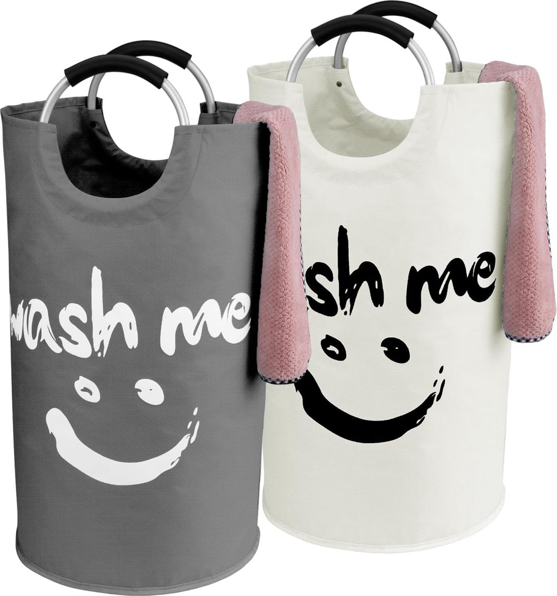 Opvouwbare Wasmand Set van 2 – 95L Met Aluminium Handvatten en PE Coating