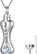 Luxe Ashanger - met Ketting (55 cm) - Voor As, Haren of Parfum - Assieraad - As Ketting - Gedenksieraad - Urn - As hanger - Incl. As vuller en Opbergzakje - Dog Bone