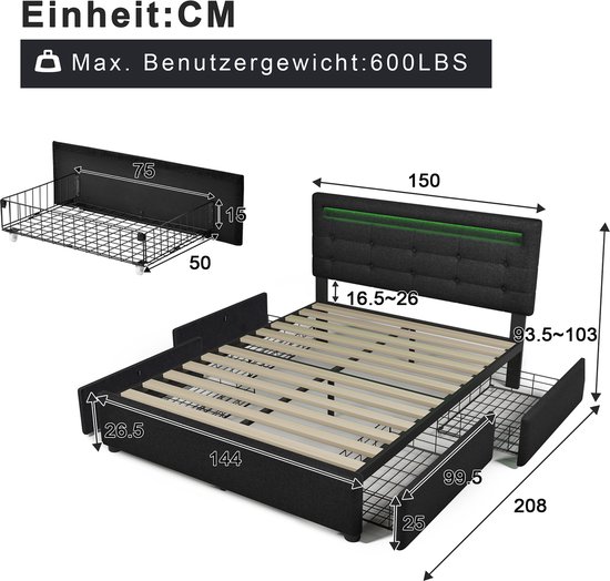 Homestyle4u 1412 houten bed grenen massief, eenpersoonsbed van bedframe met lattenbodem, 90x200 cm, wit