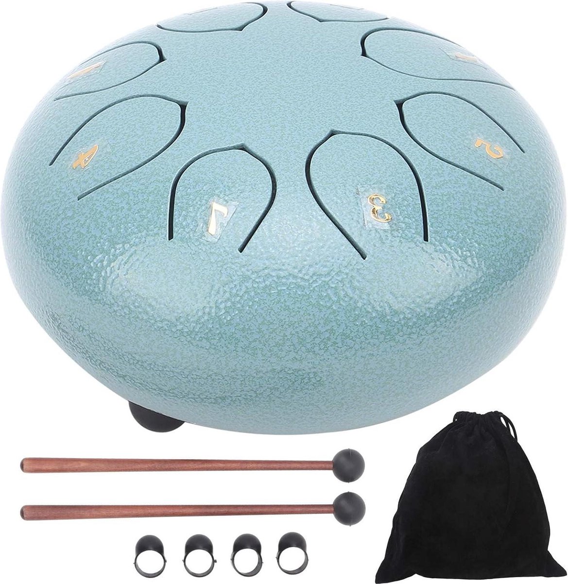 Steel Tongue Drum 6 Inch 8 Tones C Key Percussion Steel Drum Kit, for beginners, wordt geleverd met tas, hamers en handdrumplectrums, for meditatie, yoga(Black Steel Tongue Drum 6 Inch 8 Tones C Key Percussion Steel Drum Kit, for beginners, wordt geleverd met tas, hamers en handdrumplectrums, for meditatie, yoga(Black