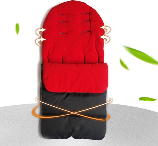 Allernieuwste.nl® Winterwarme Voetenzak voor Buggy en Kinderwagen - Universele Slaapzak Rood/Zwart van Allernieuwste.nl® — afbeelding 5