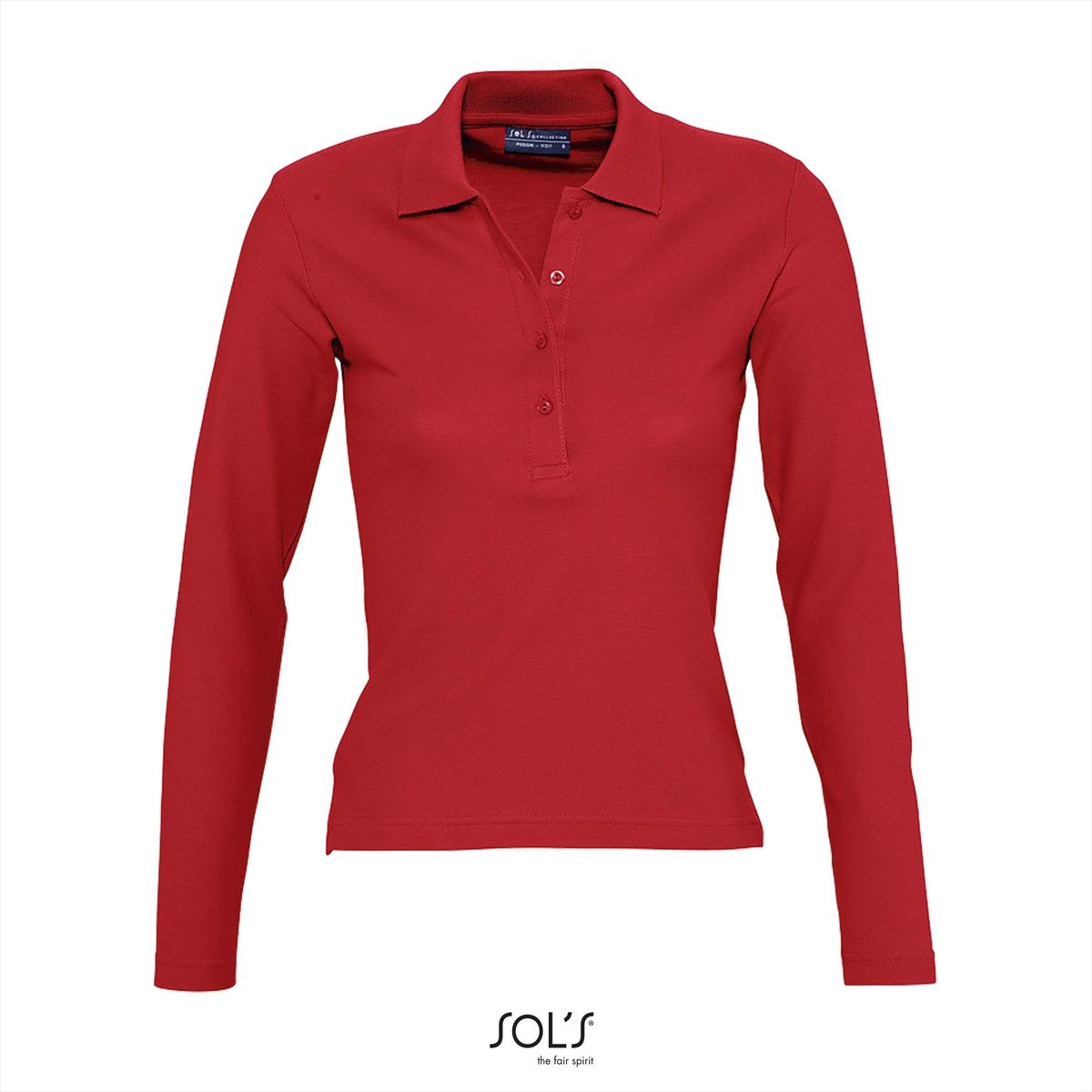 SOL'S Women´s Long Sleeve Polo Podium L535 - Red - L