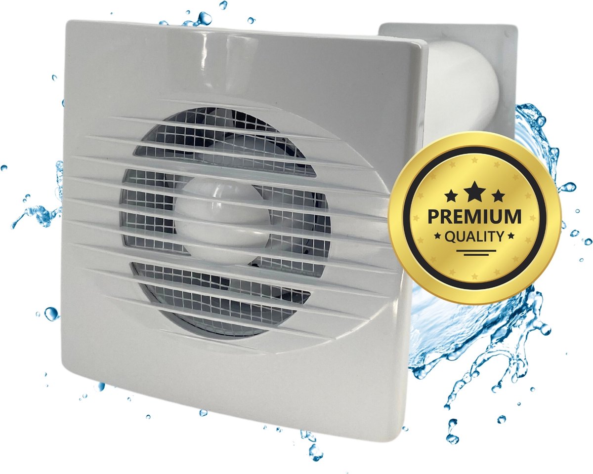 TronicXL Ventilatiesysteem Set 3-delig - Badkamer Ventilator met vliegengaas + buis + afzuigkap – geschikt voor uw woonkamerventilatie, badkamer, kelder, garage, werkplaats, toilet, keuken en meer - inbouwventilator 100 m³/h
