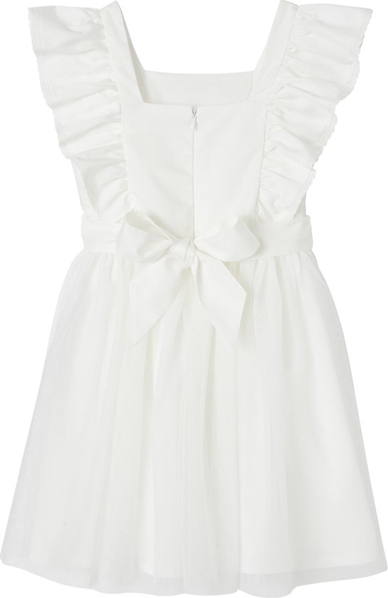 Vertbaudet Robe de cérémonie à volants fille en satin de coton et tulle