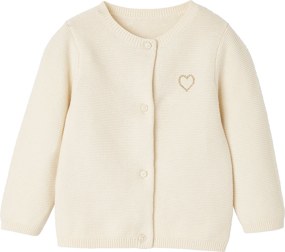 Vertbaudet Geborduurd babyvestje met gouden hartjes