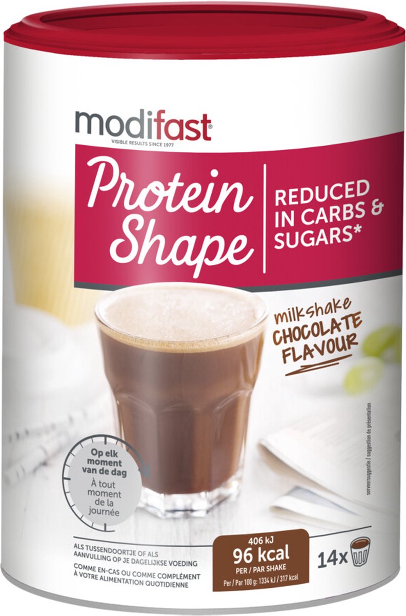 Goedkoopste Modifast Protein Shape - Milkshake - Chocolade - 420 g