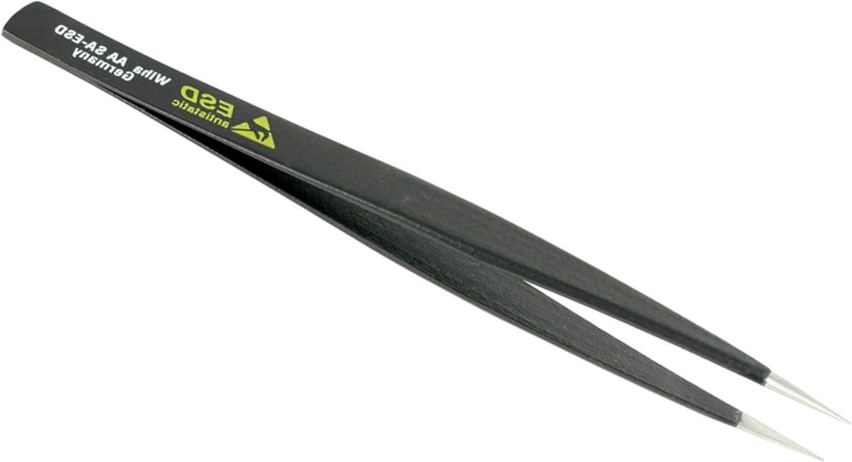 Fine Point Professionele ESD Precision Tech Pincet statische dissipatieve grip hypo allergeen 130mm total lengte