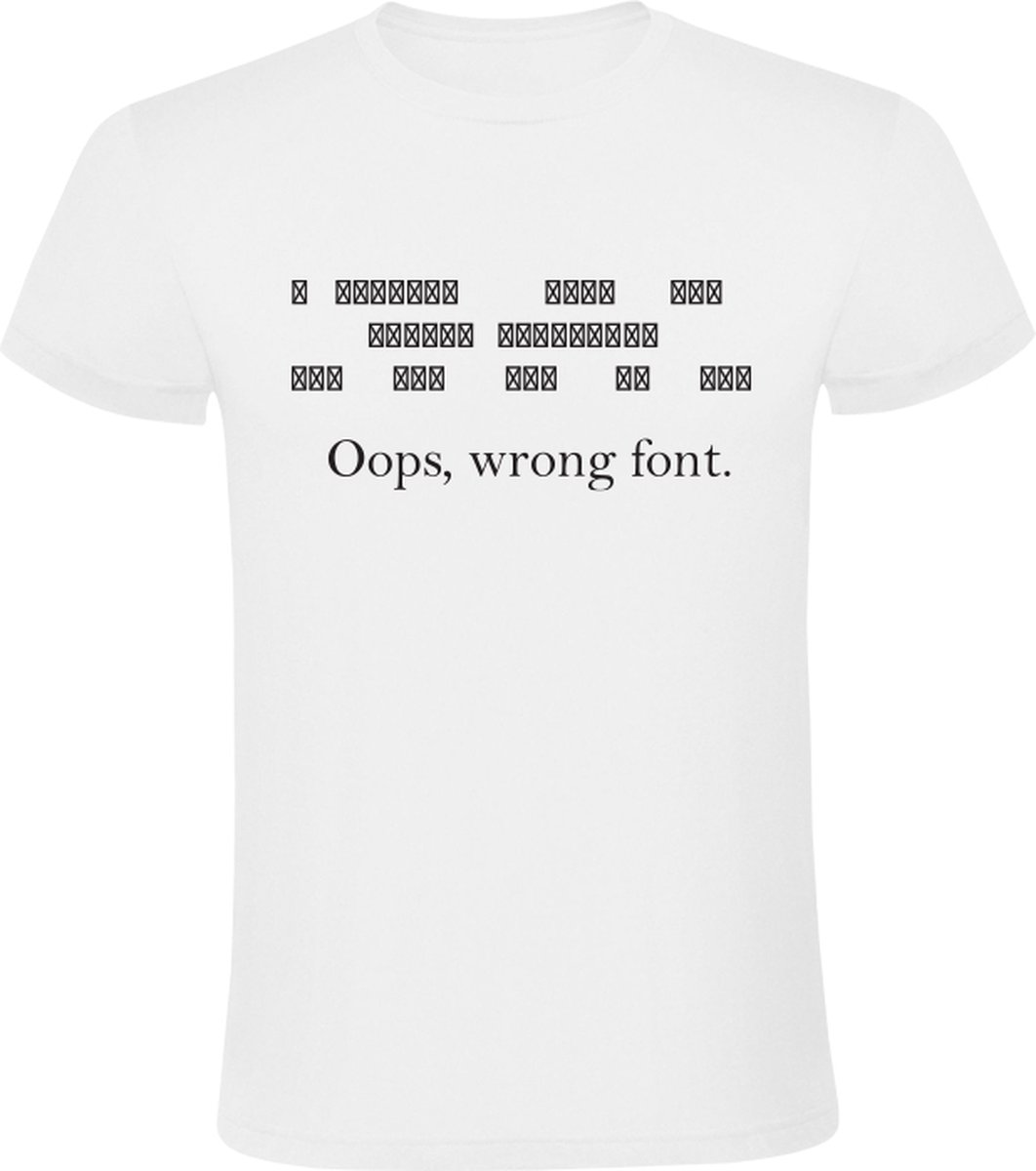 Wrong Font Heren T-shirt - ict - programmeur - ontwerper - nerd - computer