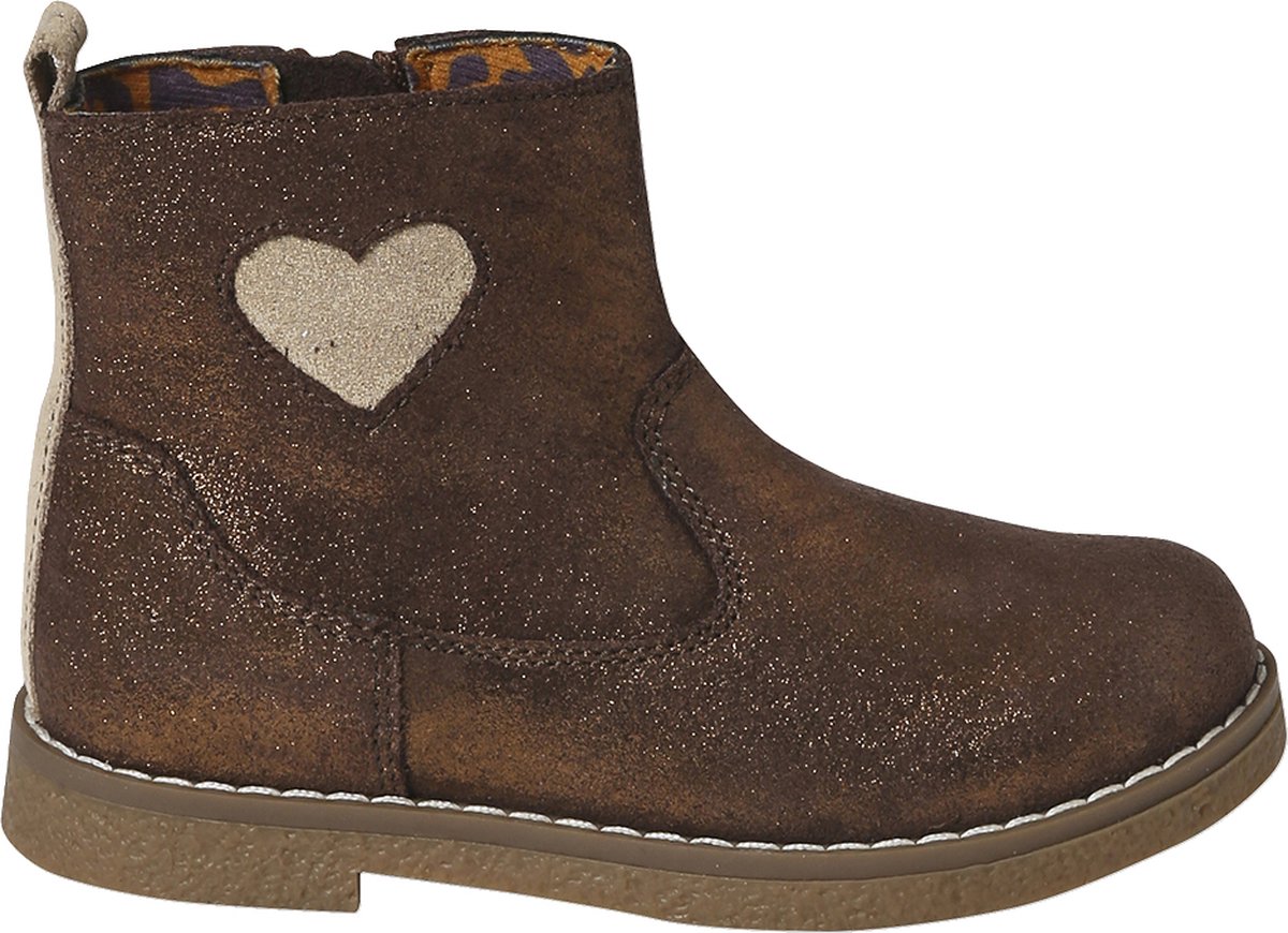 Vertbaudet Leren laarzen met hartjesmotief kleutercollectie meisjes Bruin