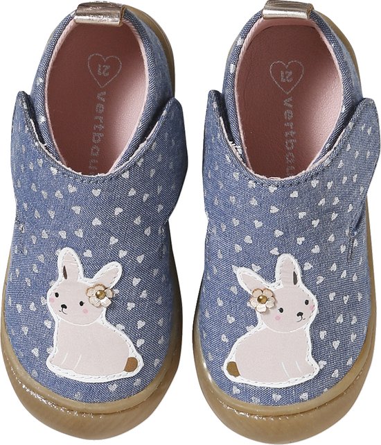 Vertbaudet Chaussons à scratchs toile imprimée bébé