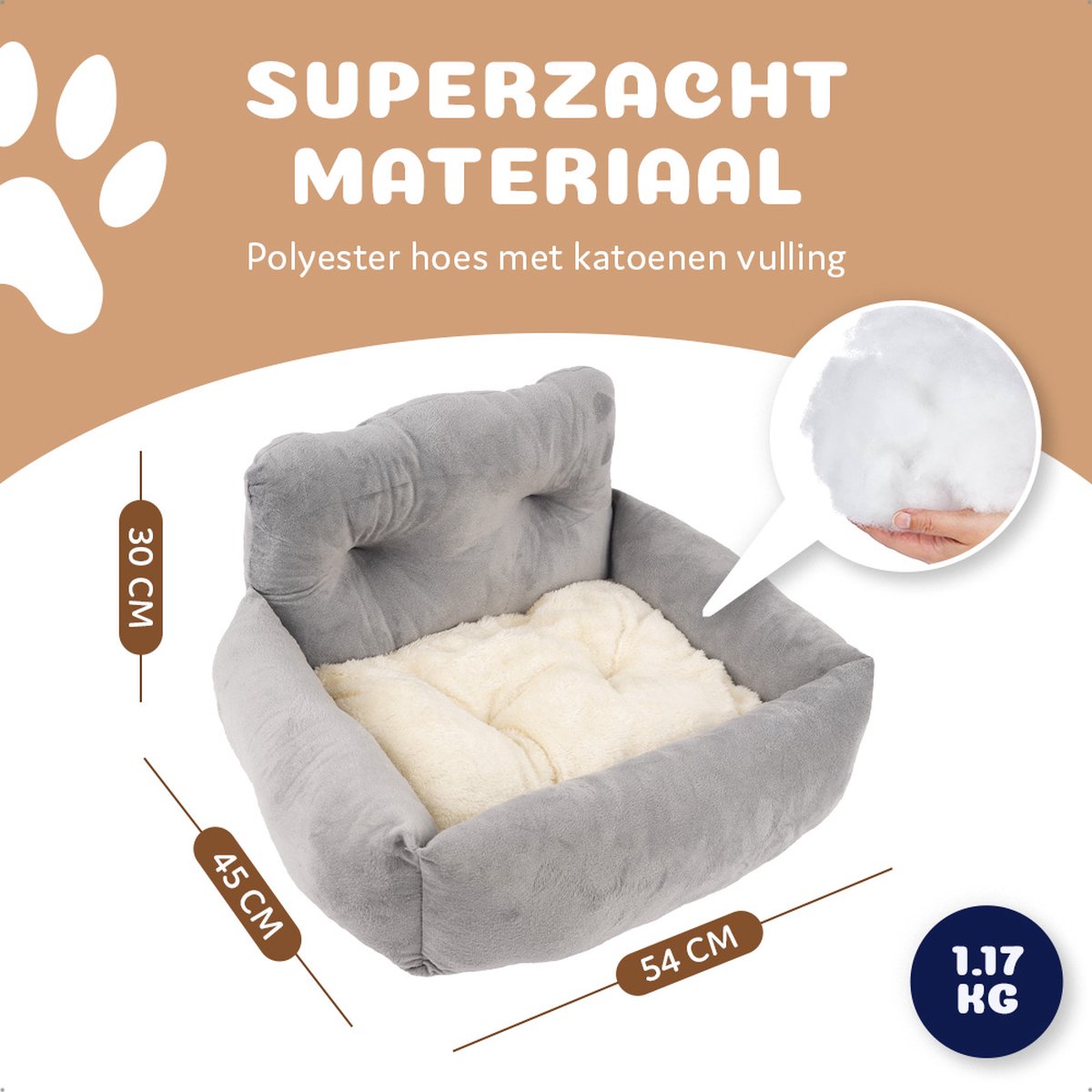 Pet Perfect Autostoel Hond met Gordel - Hondenmand Auto – Honden Autostoel -Automand Hond - Hondenstoel - Grijs – foto 7
