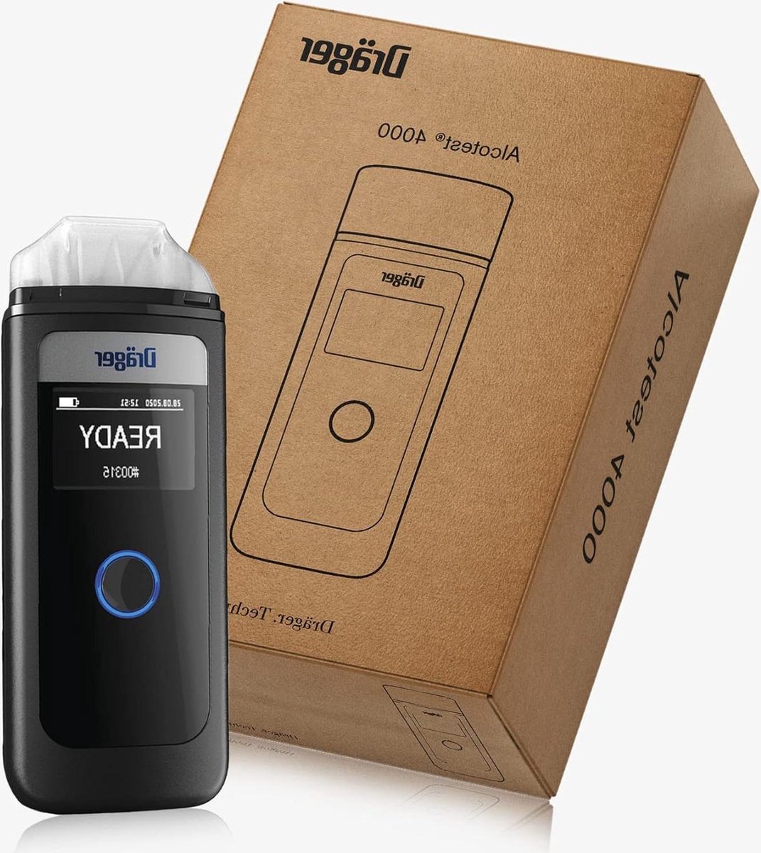 Goedkoopste Digital Alcohol Tester for Private and Professional Use - Measures as Accurately as Police - Dräger Alcotest 4000 - 3x Interchangeable Nozzles alcohol testers
