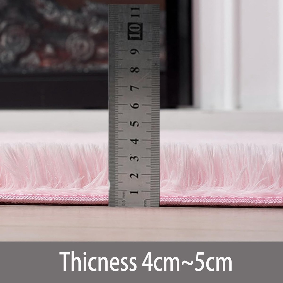 Roze Moderne vloerkleden Hoogpolige Met antislip