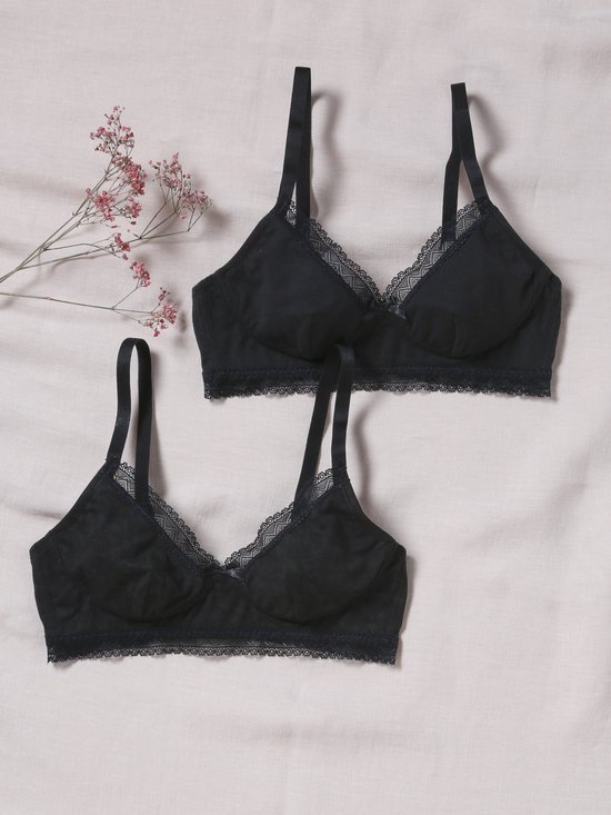 Vertbaudet Lot 2 soutiens-gorge de grossesse coton biologique et dentelle