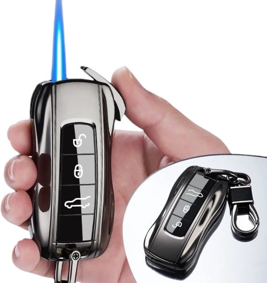 Goedkoopste Giftpoint Aansteker Auto - Luxe Aansteker - Zwarte Aansteker - Windproof - Cadeau voor Man - Cadeau voor Vrouw - Kerstcadeau - Valentijnscadeau - Vaderdag Cadeau - Verjaardagscadeau - Sinterklaas Cadeau - Kerst Geschenk