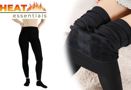 THERMO LEGGING DAMES ZWART Maat L XL Thermo broek Fleece legging . bol