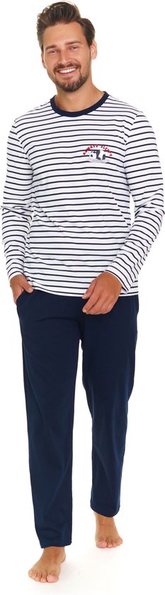 Doctor Nap Hommes Pyjamas À Manches Longues Pantalon Long Hiver Noël Assorti Famille Famille pour Hommes Always Sleepy Marine PMB.7115 S