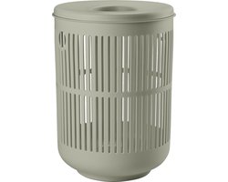 Zone Denmark Ume Wasmand met Deksel - 60 liter - Eucalyptus - Kunststof - Ronde Wasmand met Hengsel - Wasbox of Opbergmand