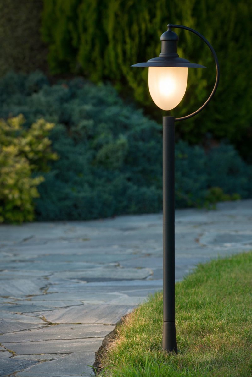 Lucide Aruba - Lantaarnpaal - Ø 25 cm - 1xE27 - IP44 - Zwart