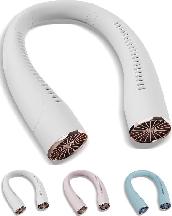ITSHINY Mini-ventilator, draagbaar, zonder vleugels, USB-oplaadbaar, accu 4000 mAh, met 3 instelbare snelheden, ledlicht voor reizen, sport, kantoor, thuis