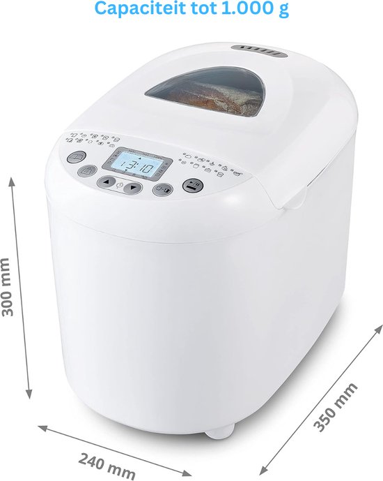 Broodbakmachine met 19 Programma's en Timer - Broodmachine ...