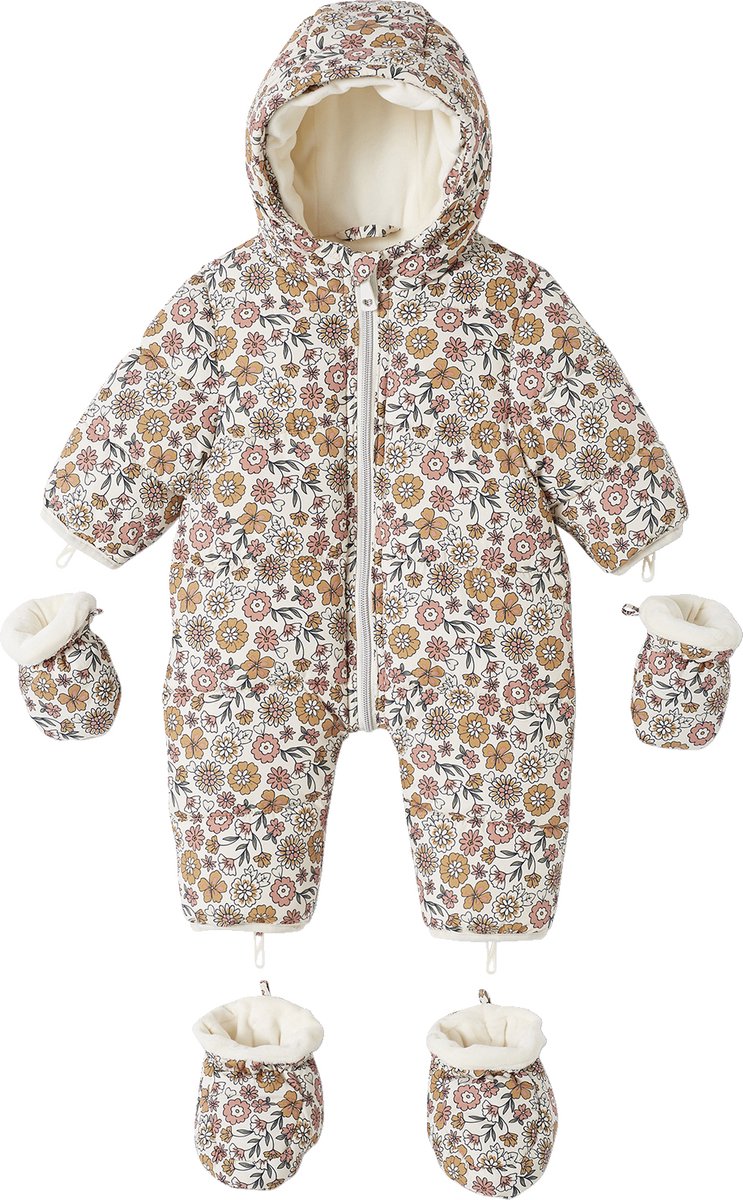 Vertbaudet Combipakje met bloemen voor baby met fleece voering