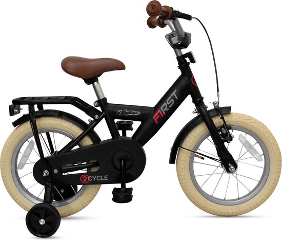 2Cycle First kinderfiets 14 inch (3 tot 5 jaar) voor jongens zwart