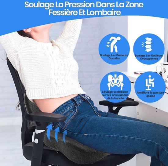 Coussin ergonomique à mémoire de forme pour siège de bureau | Chaises