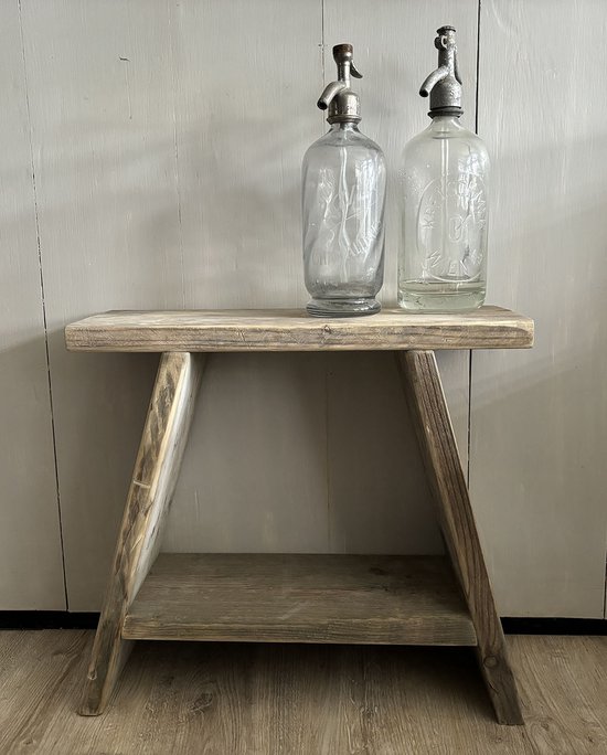 Foto: 50 cm steigerhouten bank krukje gebruikt hout sloop hout 50x19 5x47 cm