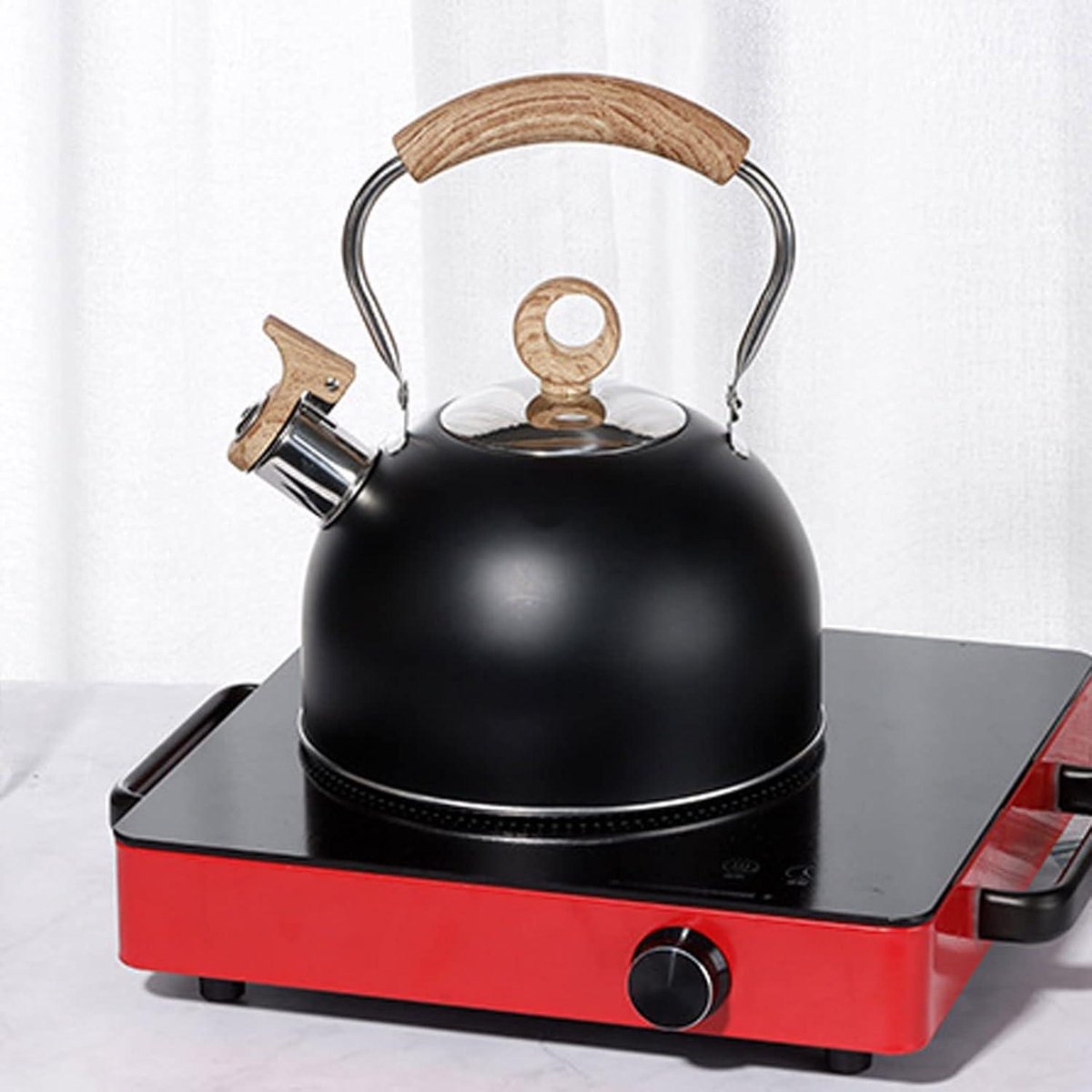 Waterkoker RVS Voor Op De Camping, Theeketel In RVS Theepot Met Handvat Voor Inductiekookplaat En Gasfornuis 2 2l Fluitketel Rvs Ketel Fluitketel Voor Keuken