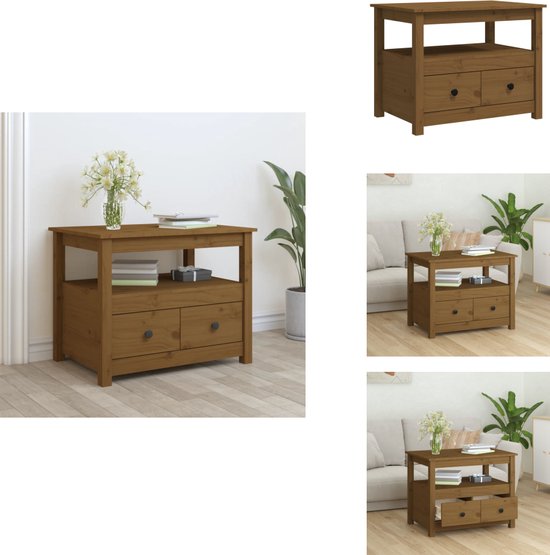 Bijzettafel met tijdschrifthouder 27x35x55 cm massief eikenhout