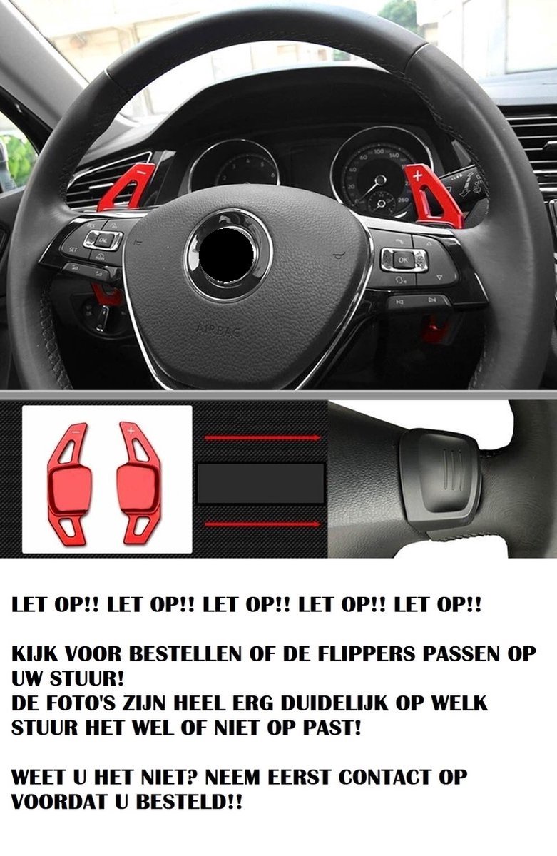 Red Aluminium Flippers Schakel Paddles Stuurwiel Stuur Geschikt Voor Golf 7 Tsi Tdi Variant R Line DSG Extentions