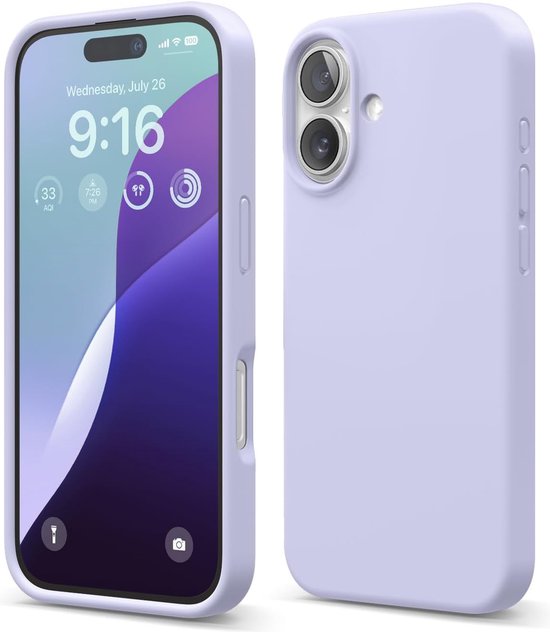 BixB hoesje geschikt voor iPhone 16 Hoesje Siliconen - liquid Backcover - Lila