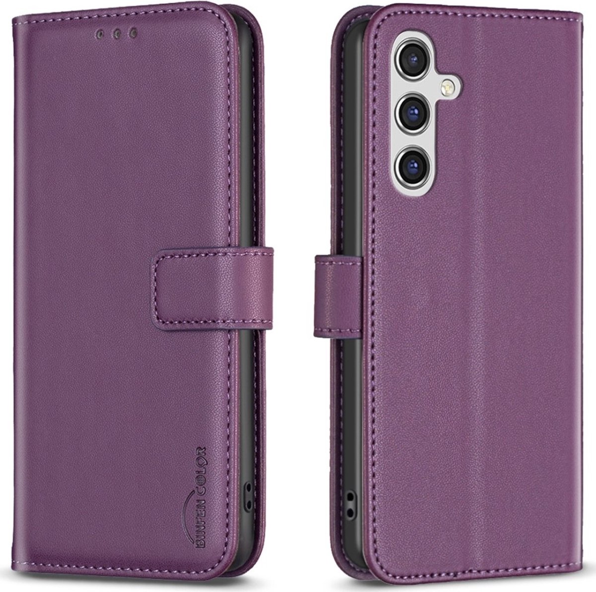 BINFEN Hoesje - Geschikt voor Samsung Galaxy A16 Hoesje - BINFEN Book Case - Paars