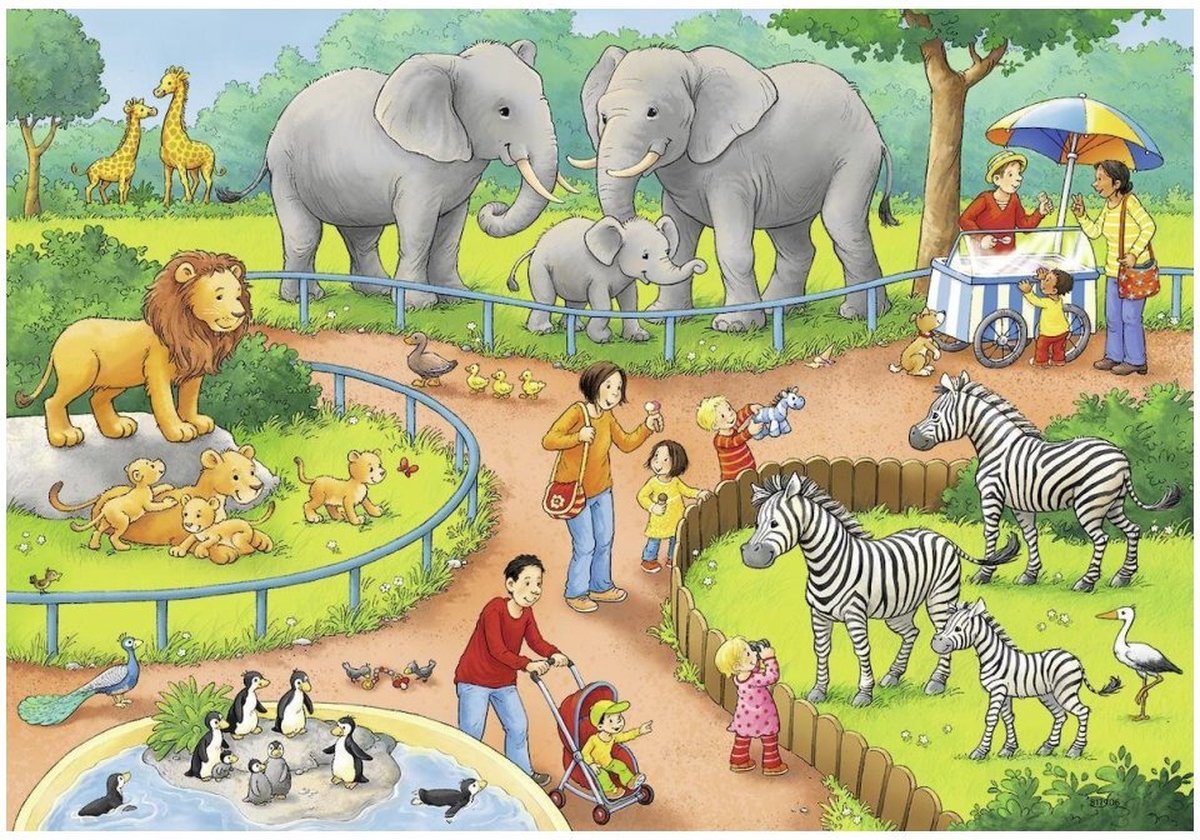 Ravensburger puzzel Een dag in de dierentuin - 2x24 stukjes - kinderpuzzel — afbeelding 7