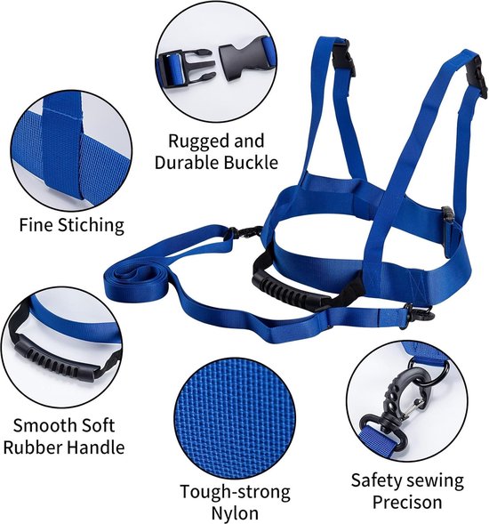Skiharnas voor kinderen - Skituigje kinderen - Ski-accessoires - Verstelbaar ski-schouderharnas - Voor kinderen en beginners Schaatsen, Skateboarden, Snowboarden, Skaten, Fietsen (Blauw) van Cohey — afbeelding 5
