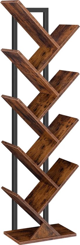 HOOBRO Vloerboom Boekenkast voor Woonkamer, 9 Tier Floor