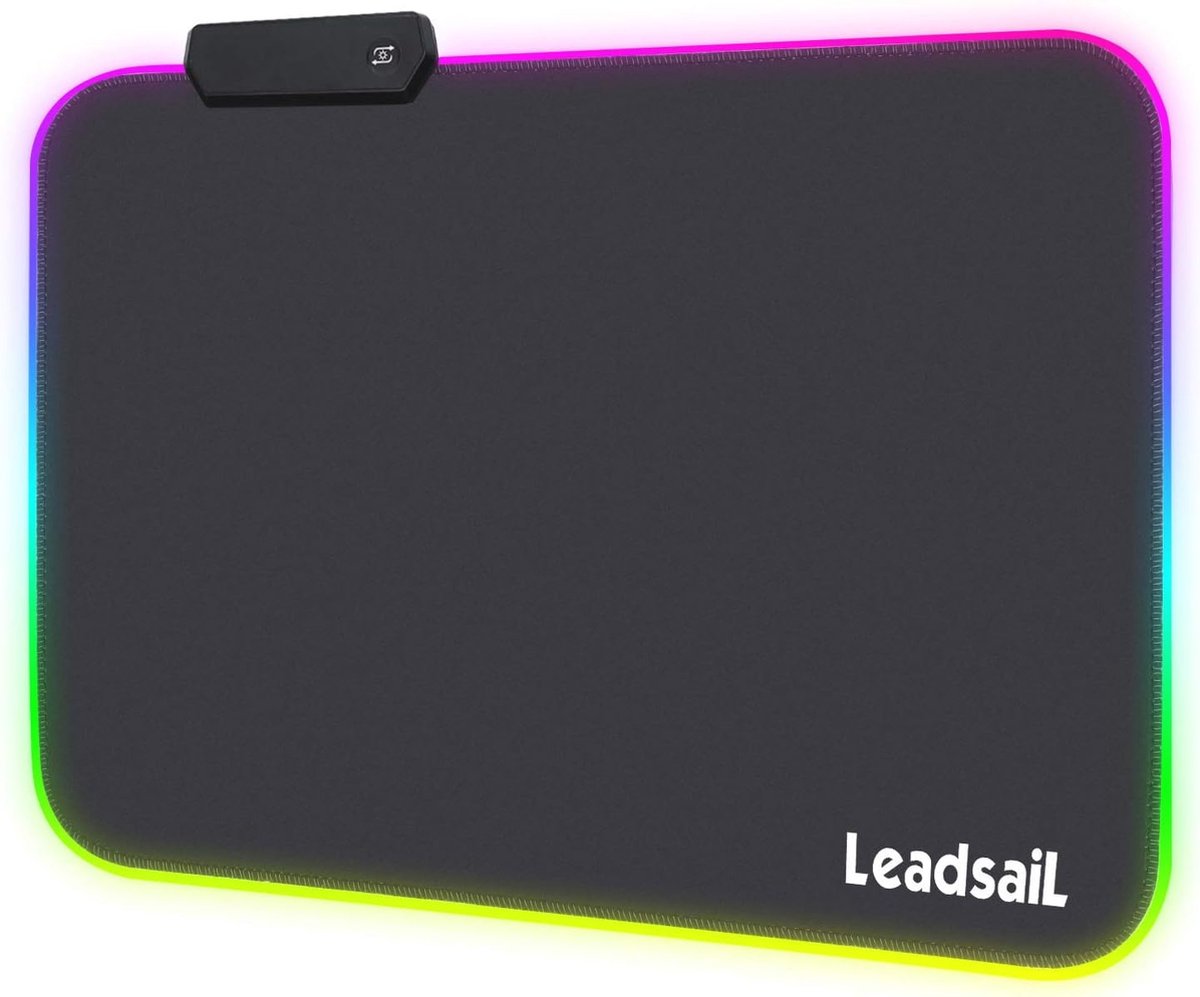 RGB Gaming Muismat met 12 Verlichtingsmodi en Antislip Rubberbasis voor Optimale Controle