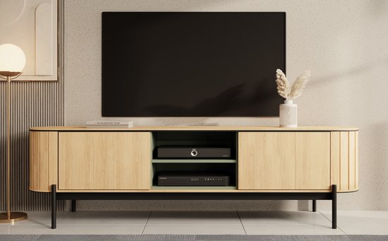 Meubella - Meuble TV Royale - Chêne - 200 cm
