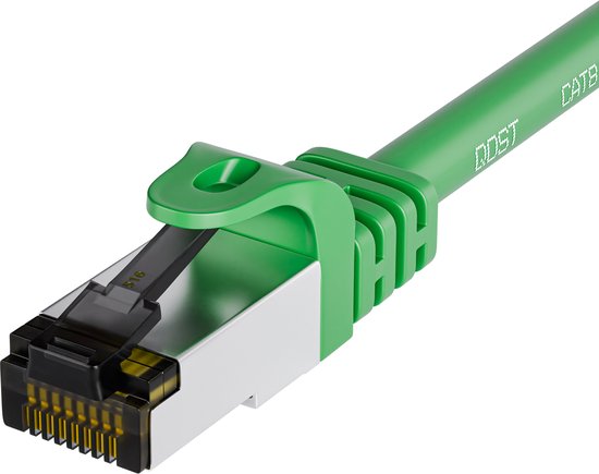Qost - Câble patch SFTP CAT8.1 - LSZH 2000MHz - Vert - 10 Mètres - Avec connecteurs RJ45 - Câble réseau / Câble Internet