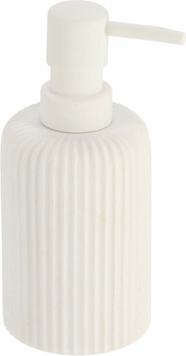 Tendance Zeeppompje 101 series - wit - geribbeld - PS - D7 x H17 cm - 230 ml - badkamer